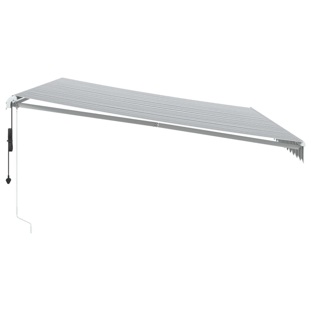 Luifel automatisch uittrekbaar LED 500x350 cm antraciet en wit