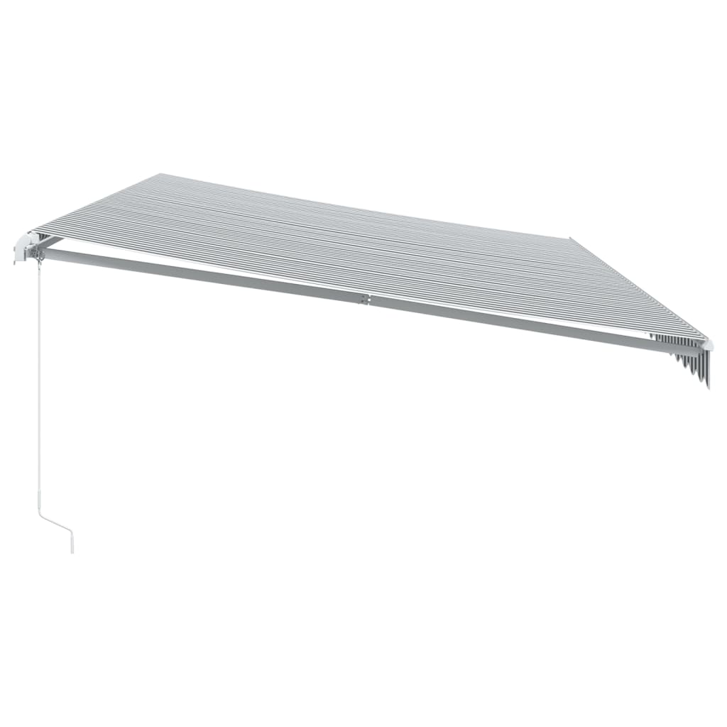 Luifel handmatig uittrekbaar en LED 600x350 cm antraciet en wit