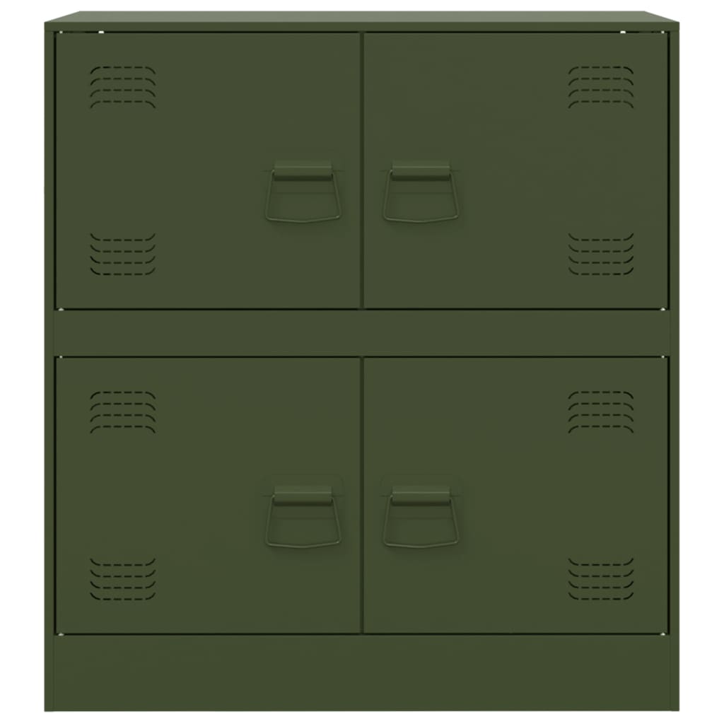 Dressoir 67x39x73 cm staal olijfgroen