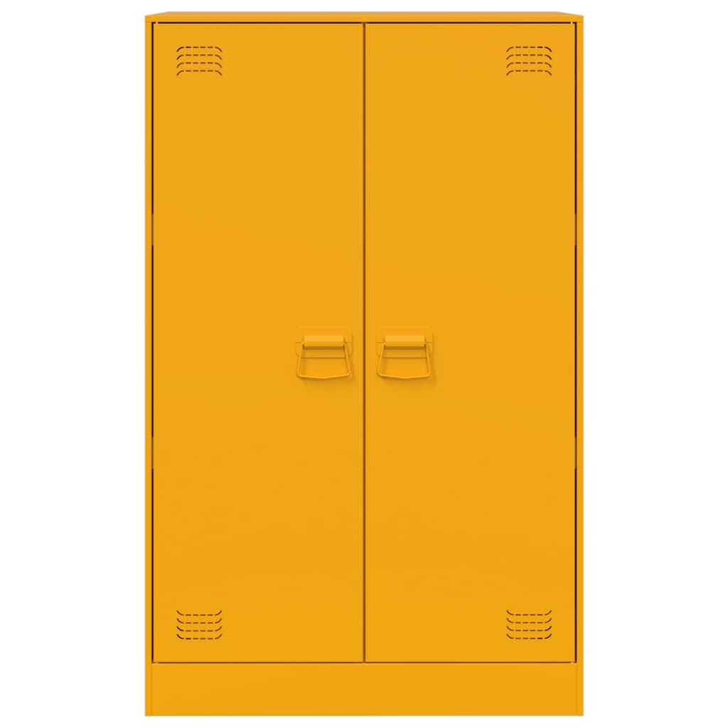 Dressoir 67x39x107 cm staal mosterdgeel