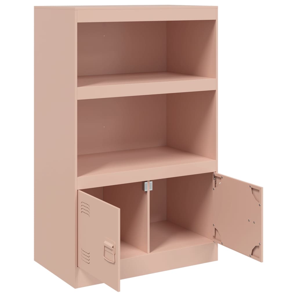 Dressoir 67x39x107 cm staal roze