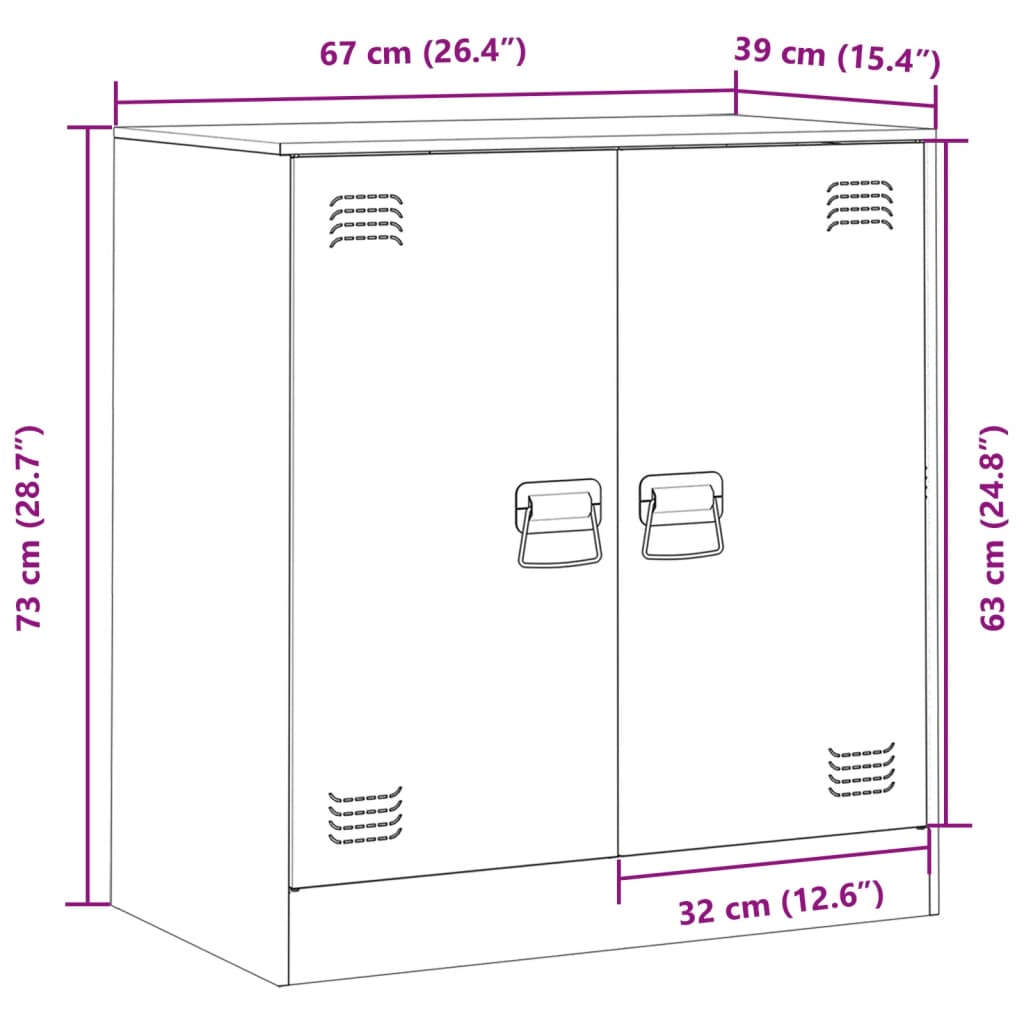 Dressoir 67x39x73 cm staal zwart