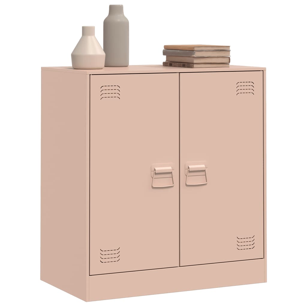 Dressoir 67x39x73 cm staal roze