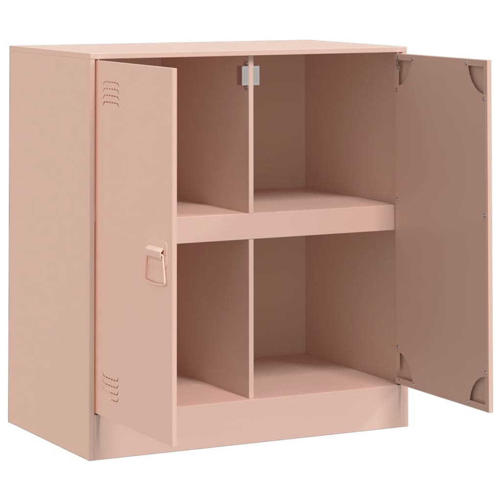 Dressoir 67x39x73 cm staal roze