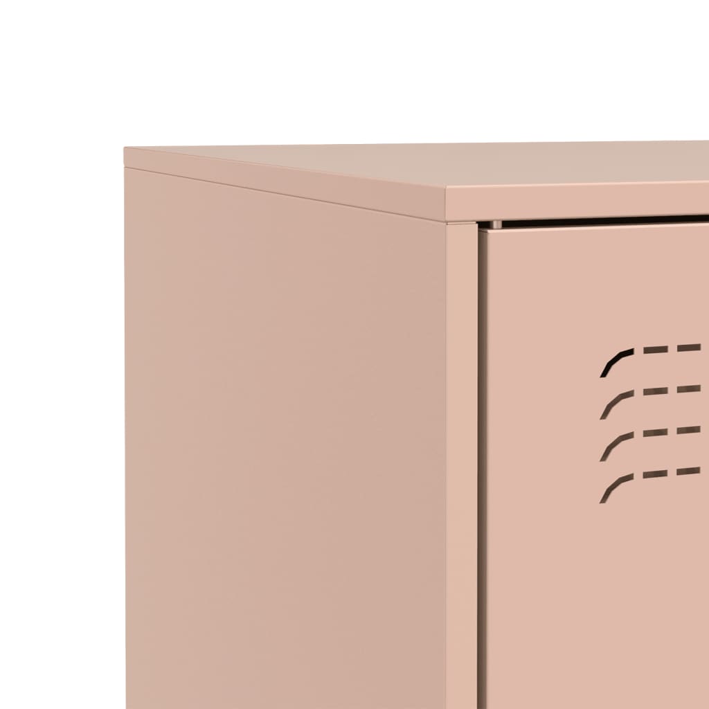 Dressoir 67x39x73 cm staal roze