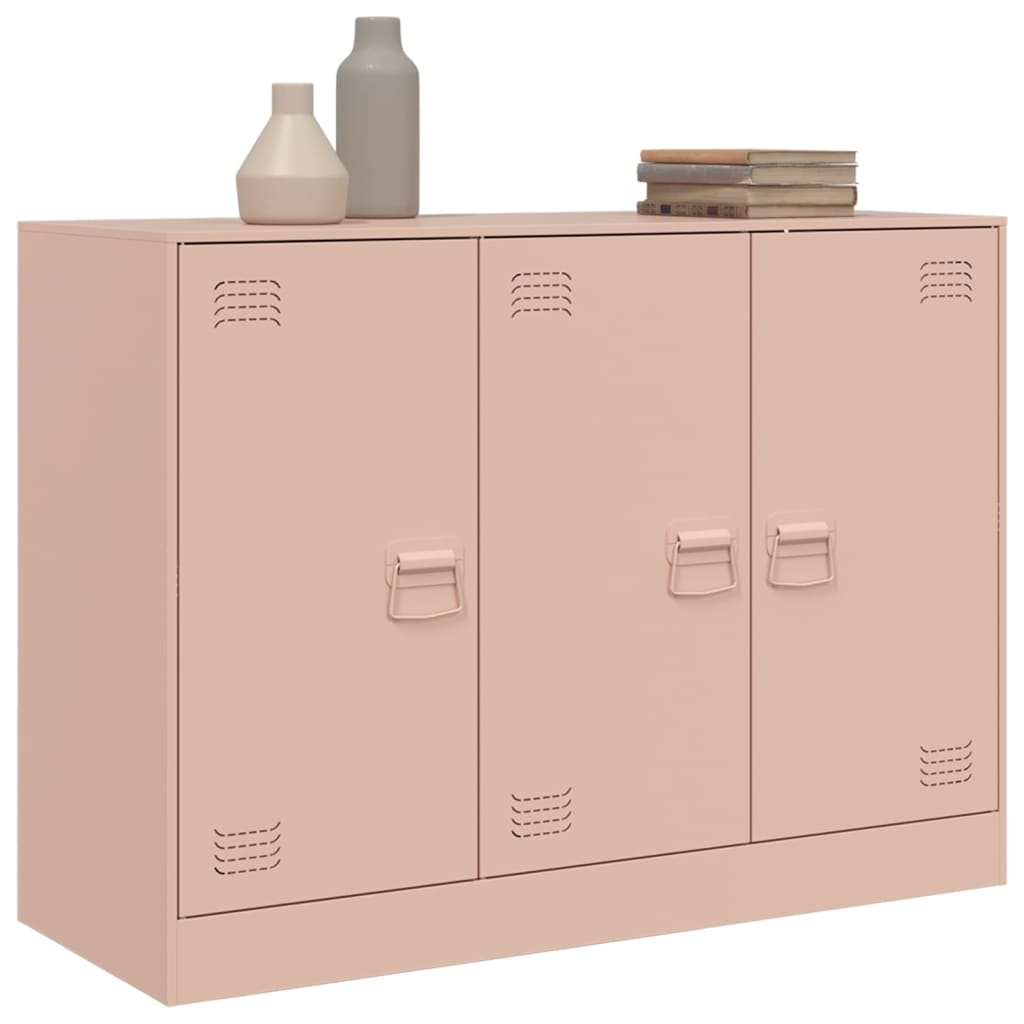 Dressoir 99x39x73 cm staal roze