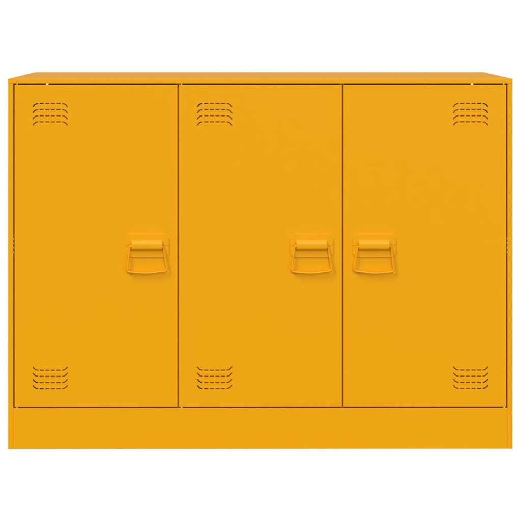 Dressoir 99x39x73 cm staal mosterdgeel