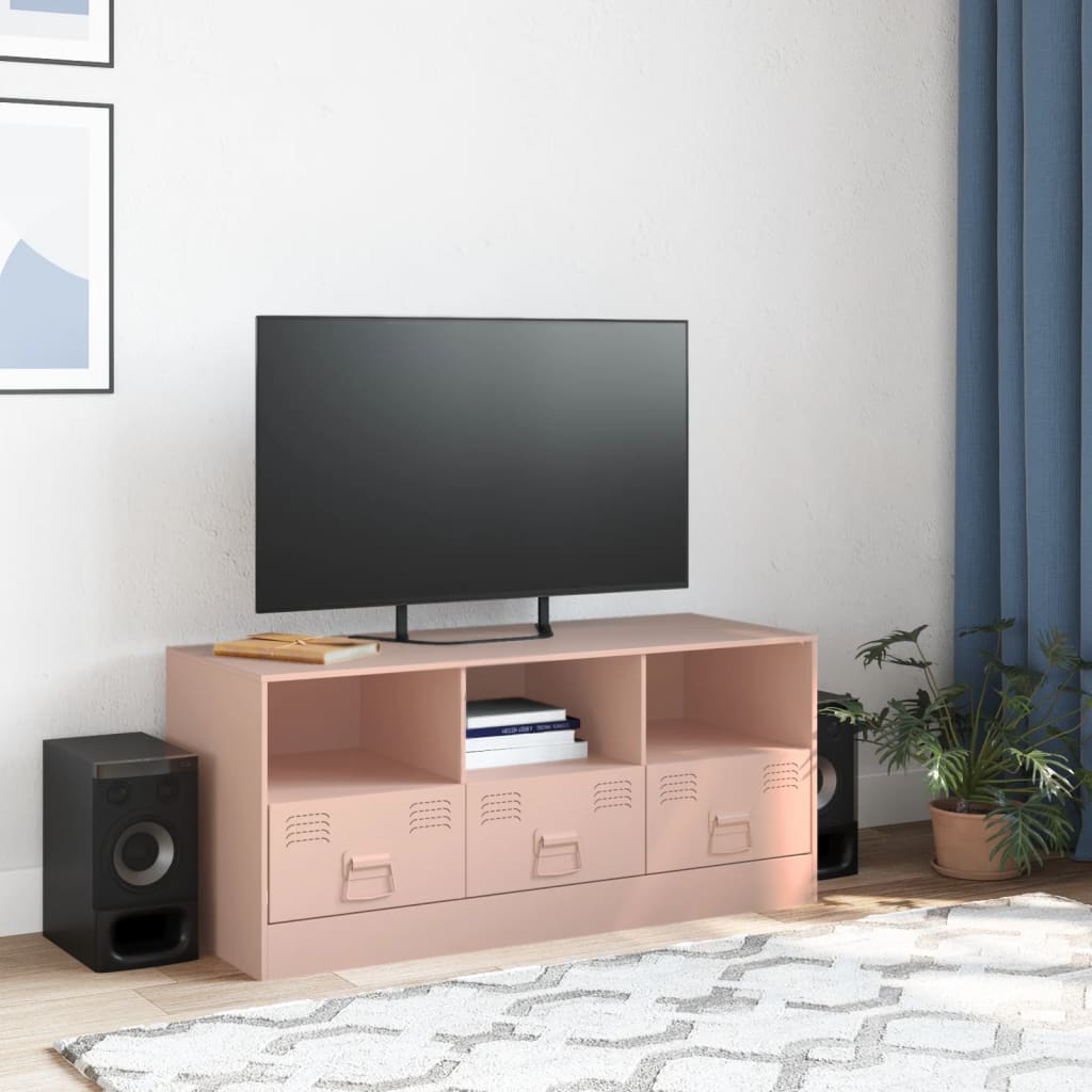 Tv-meubel 99x39x44 cm staal roze