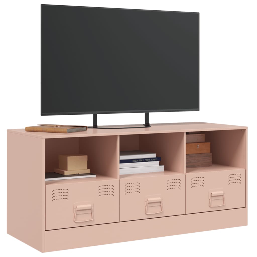 Tv-meubel 99x39x44 cm staal roze