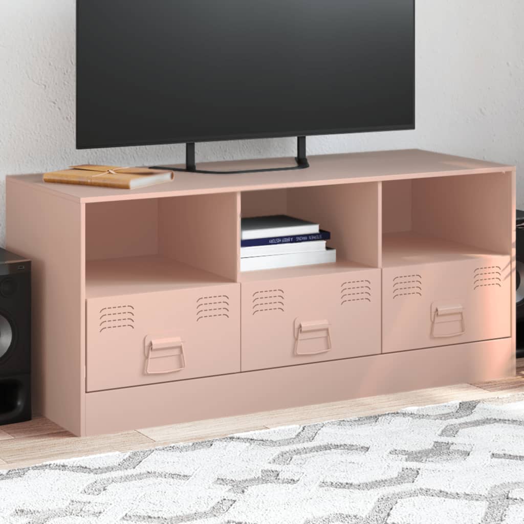 Tv-meubel 99x39x44 cm staal roze