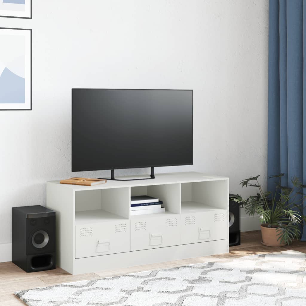 Tv-meubel 99x39x44 cm staal wit