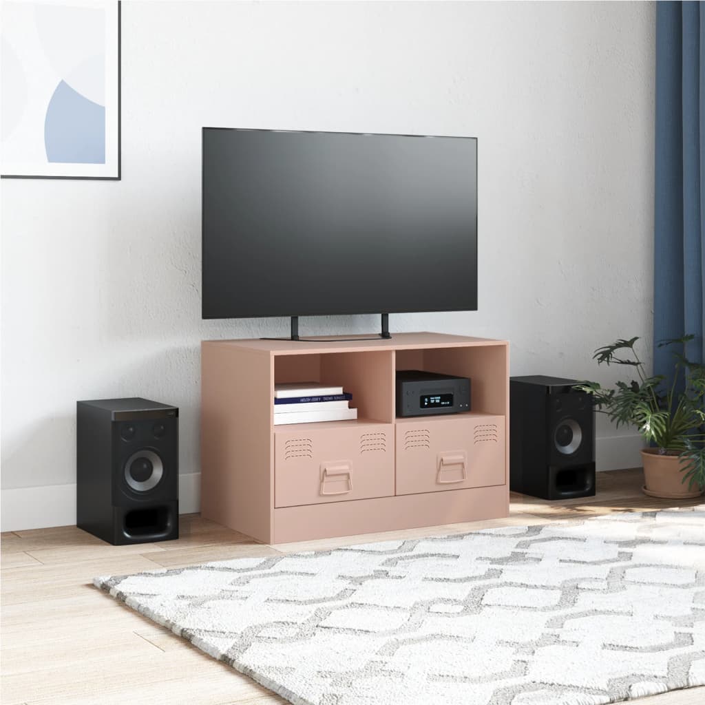 Tv-meubel 67x39x44 cm staal roze