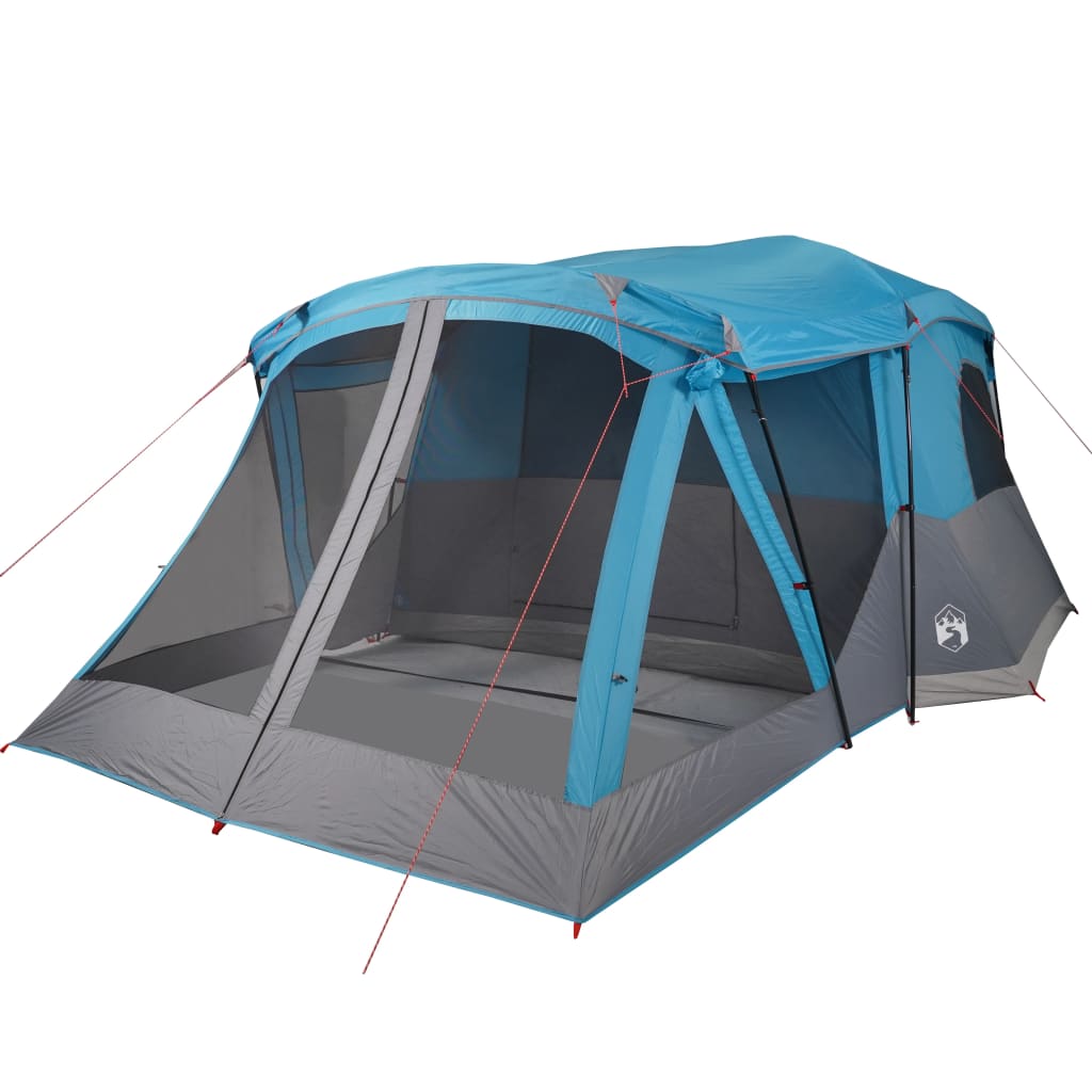 Tent met luifel 4-persoons waterdicht blauw