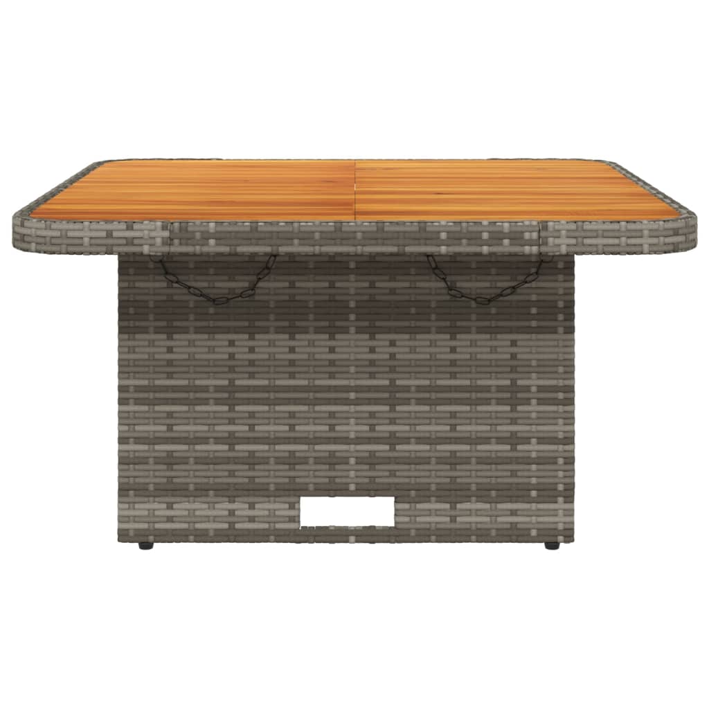 Tuintafel Poly Rattan En Acaciahout 80 x 80 x 71 cm Grijs