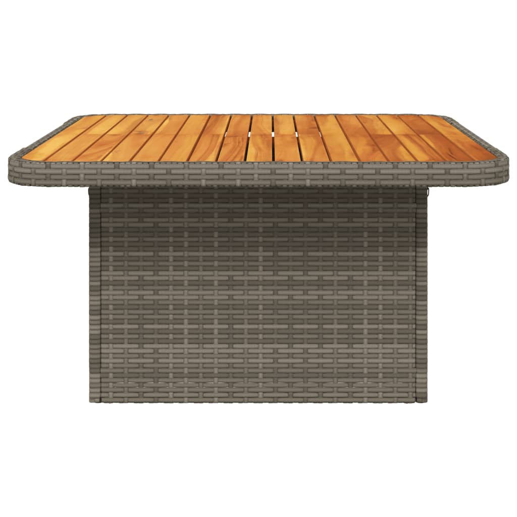 Tuintafel Poly Rattan En Acaciahout 80 x 80 x 71 cm Grijs