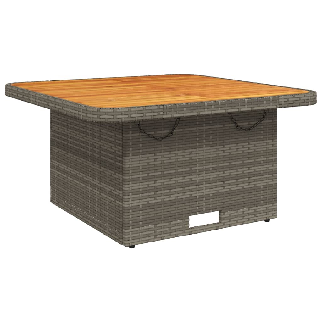 Tuintafel Poly Rattan En Acaciahout 80 x 80 x 71 cm Grijs