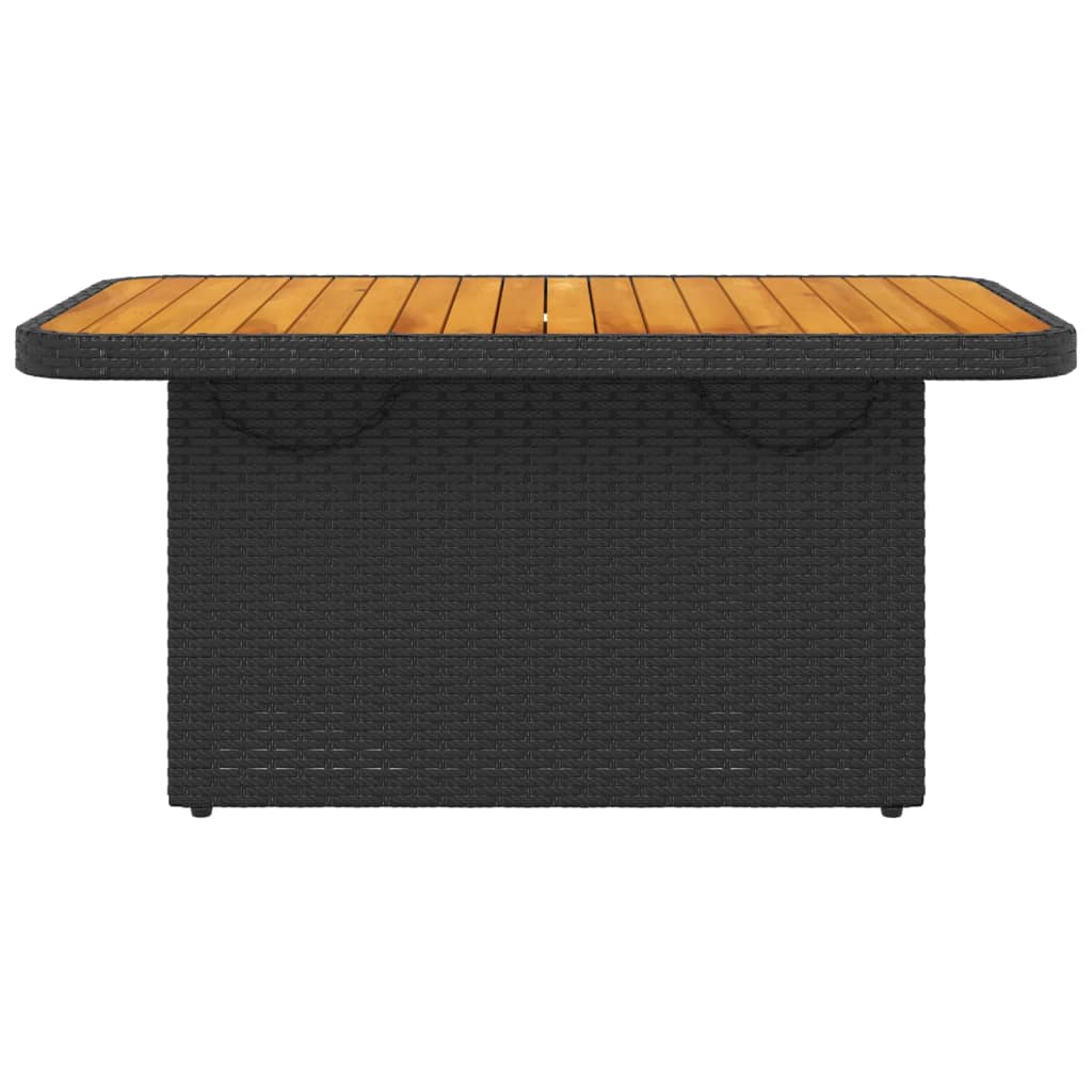 Tuintafel Poly Rattan En Massief Acaciahout 90 x 55 x 71 cm Zwart