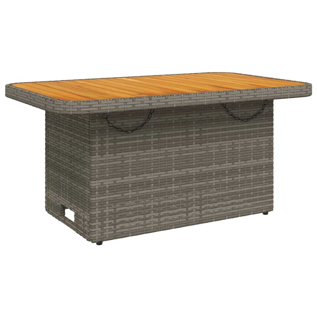 Tuintafel Poly Rattan En Acaciahout 90 x 55 x 71 cm Grijs