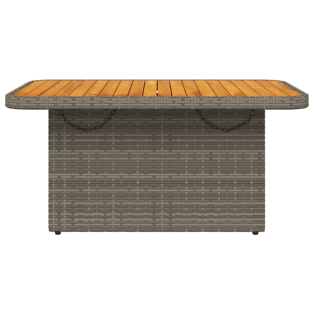 Tuintafel Poly Rattan En Acaciahout 90 x 55 x 71 cm Grijs