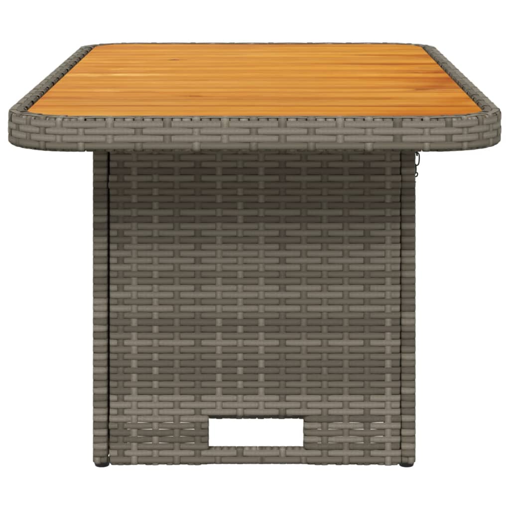 Tuintafel Poly Rattan En Acaciahout 90 x 55 x 71 cm Grijs