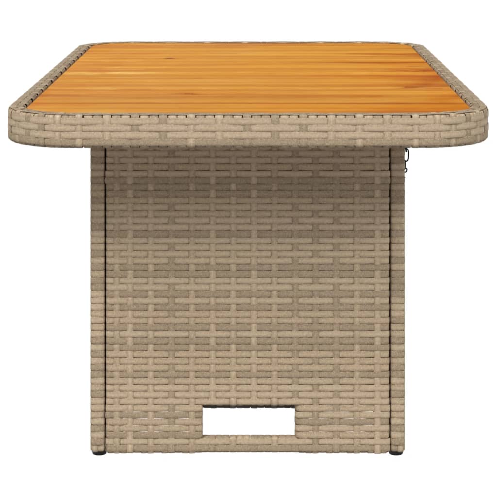 Tuintafel Poly Rattan En Acaciahout 90 x 55 x 71 cm Beige