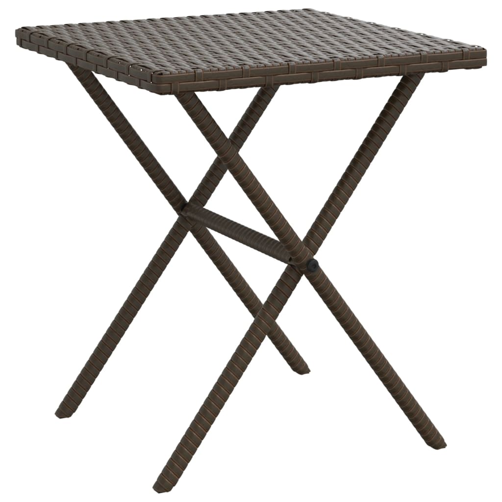 Ligstoelen 2 st met tafel poly rattan bruin