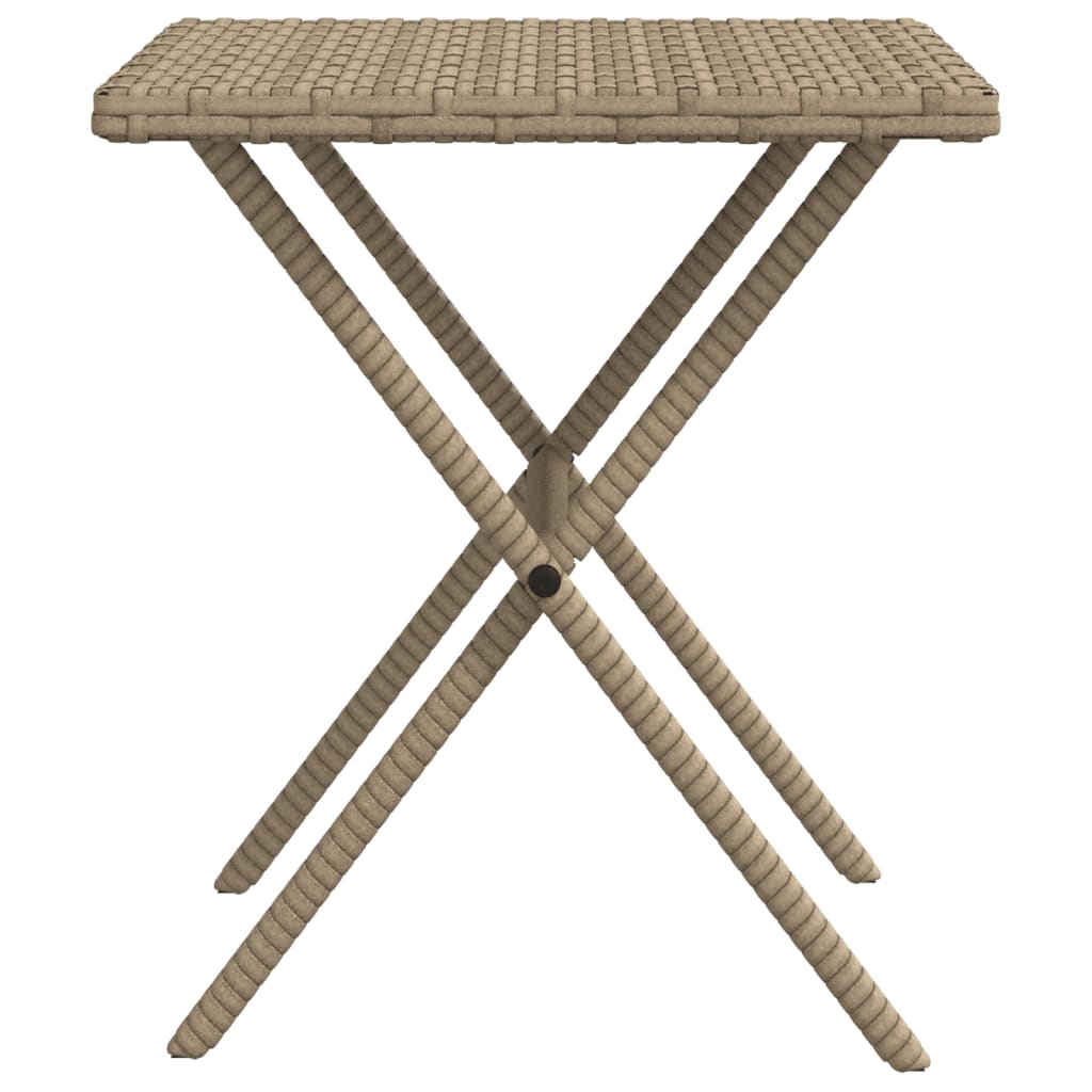 Ligstoelen 2 st met tafel poly rattan beige