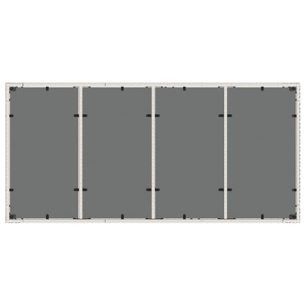 Tuintafel Met Glazen Blad 190X90X75 Cm Poly Rattan Wit