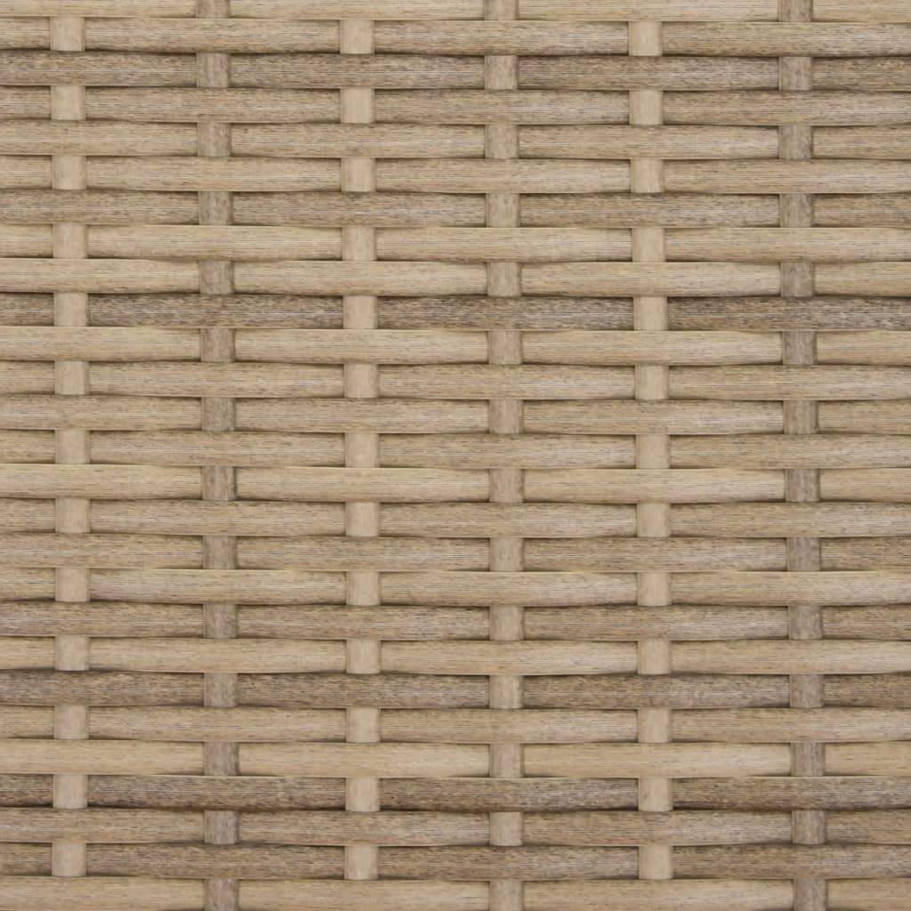 Ligbed met kussens poly rattan beige