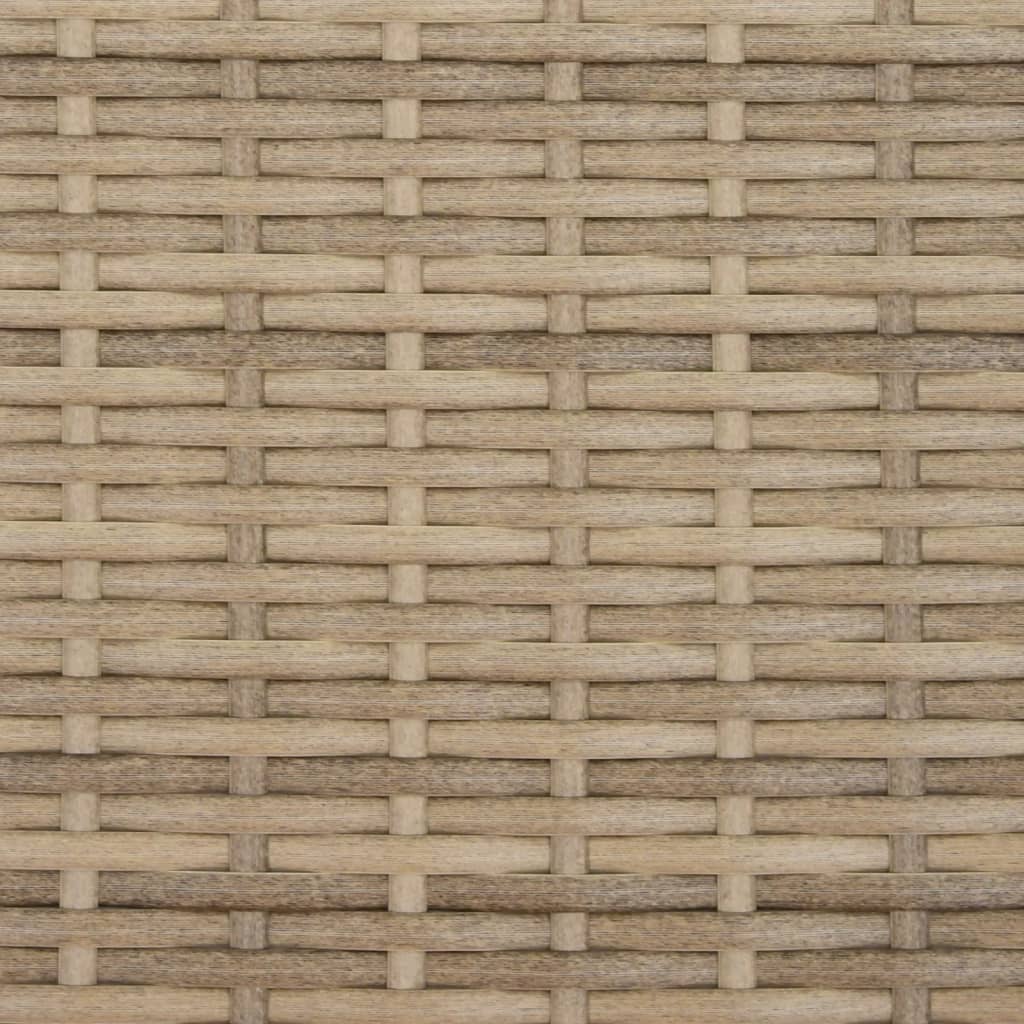 Ligbed met kussens poly rattan beige