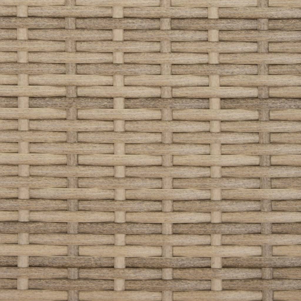 Ligbed met luifel en kussen poly rattan beige