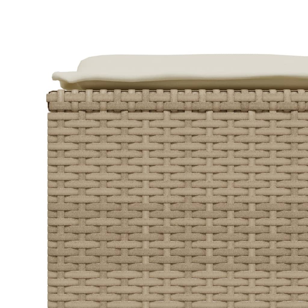 Tuinkrukken met kussens 4 st poly rattan beige