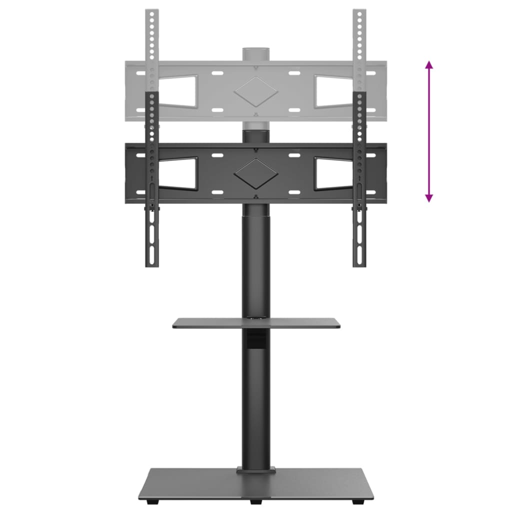 Tv-standaard hoekmodel 2-laags voor 32-65 inch zwart