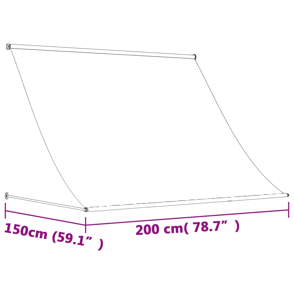 Luifel uittrekbaar 200x150 cm stof en staal antracietkleurig