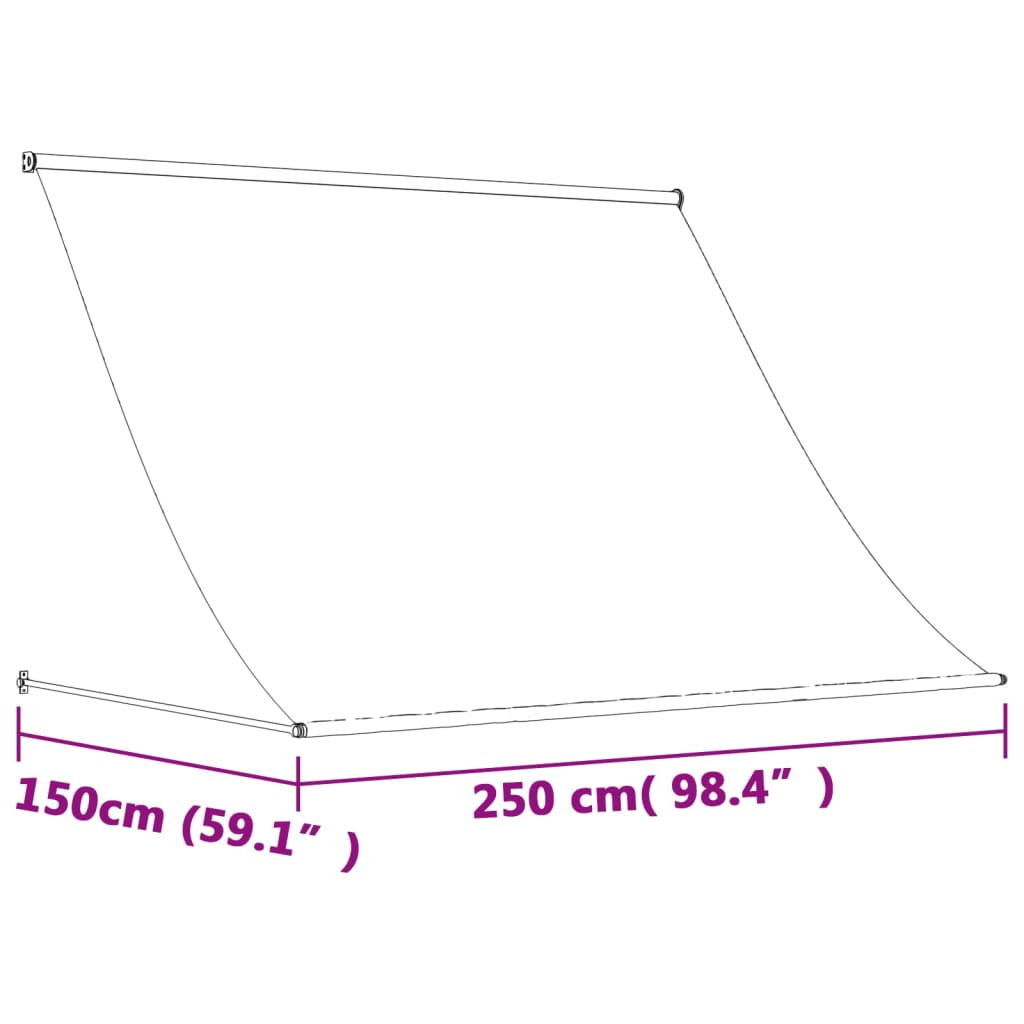 Luifel uittrekbaar 250x150 cm stof en staal antracietkleurig