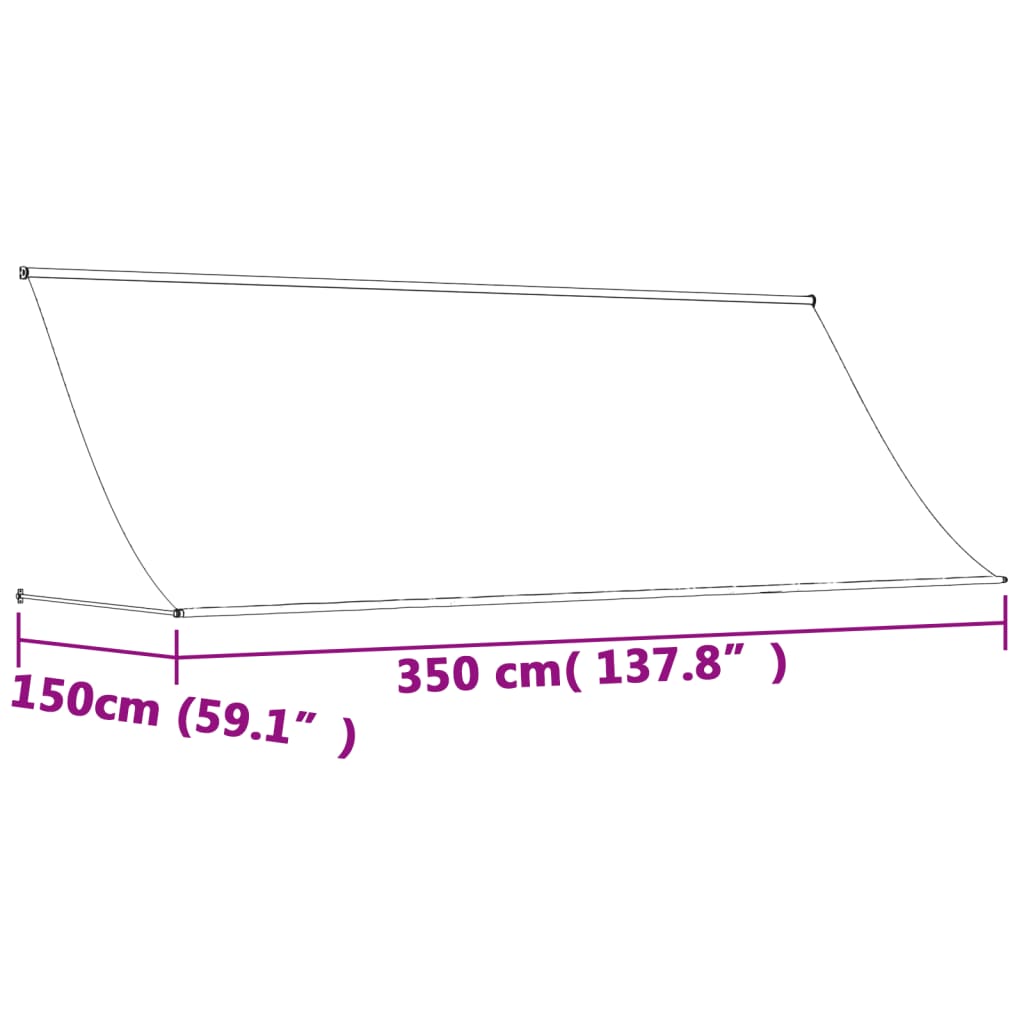 Luifel uittrekbaar 350x150 cm stof en staal antracietkleurig