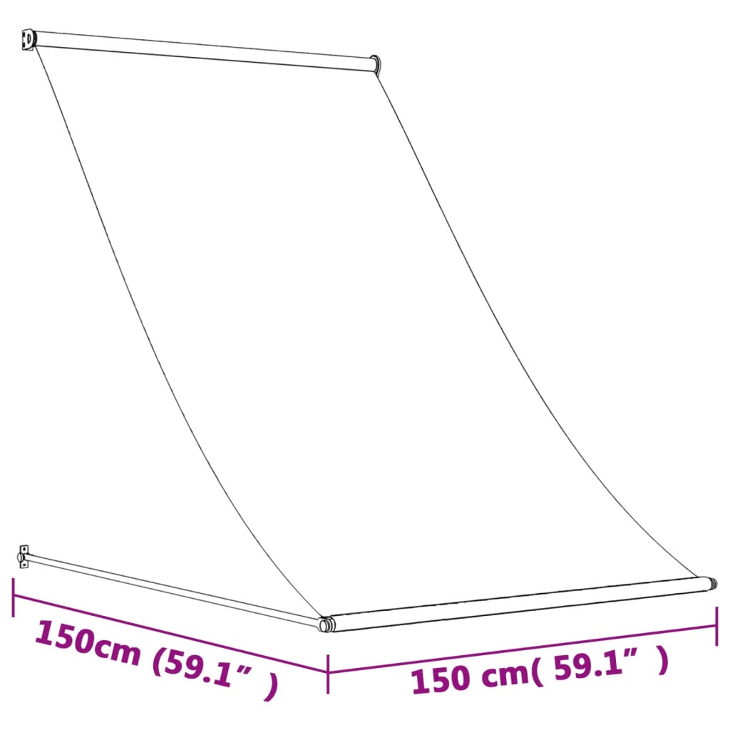 Luifel uittrekbaar 150x150 cm stof en staal crèmekleurig