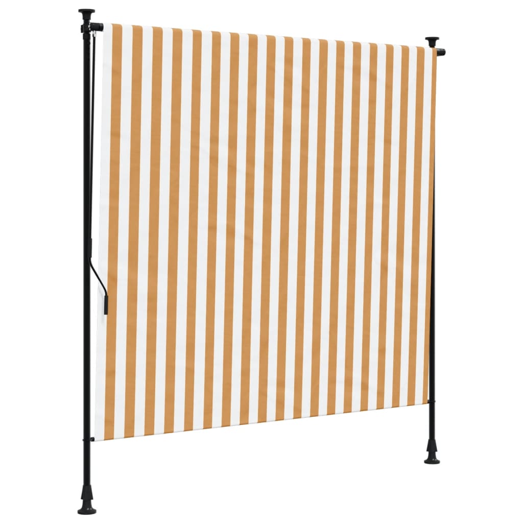 Rolgordijn voor buiten 200x270 cm stof en staal oranje en wit