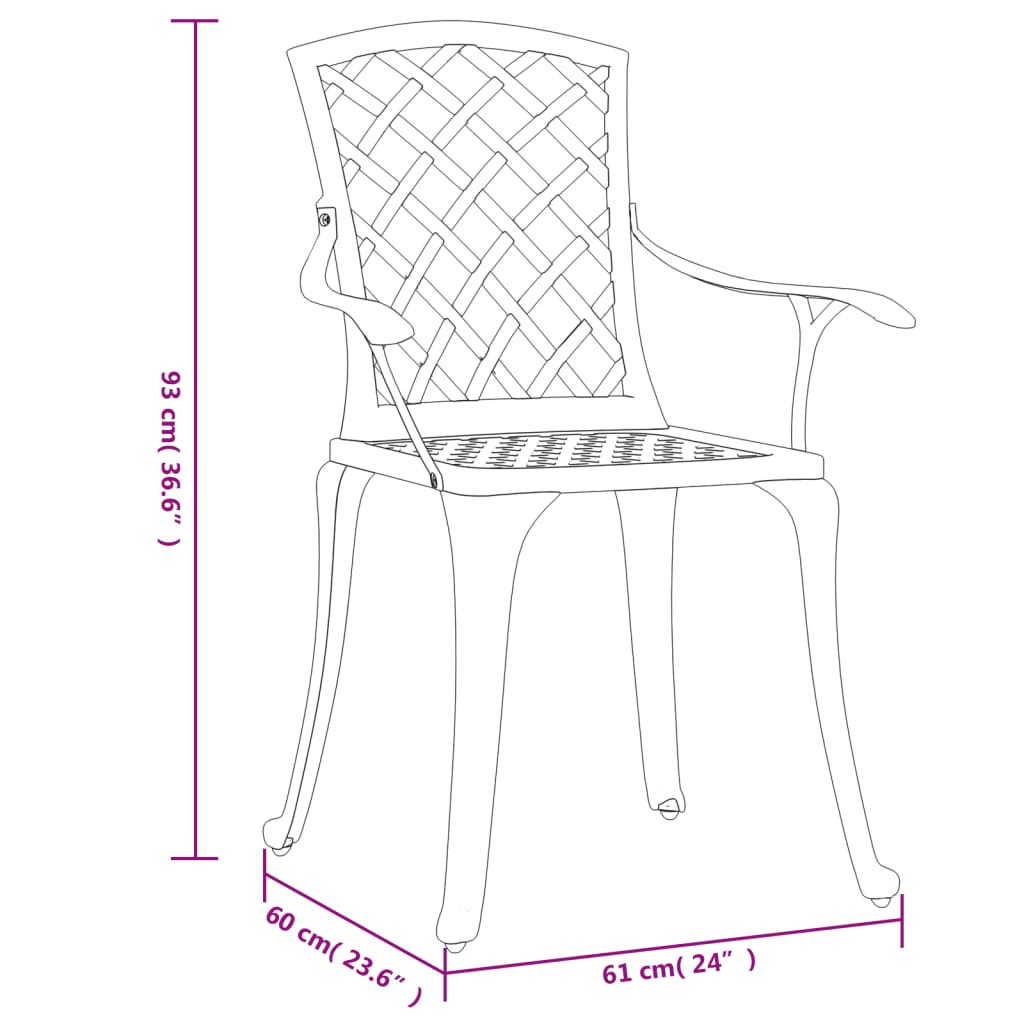 Tuinstoelen Gietaluminium Zwart