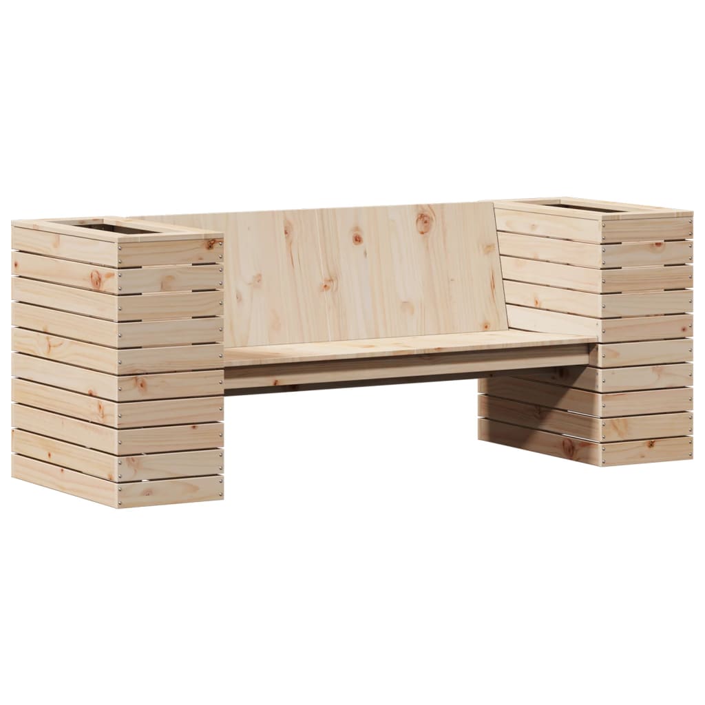 Bankje Met Plantenbakken 167,5X60X65 Cm Grenenhout Natuurlijk grenenhout