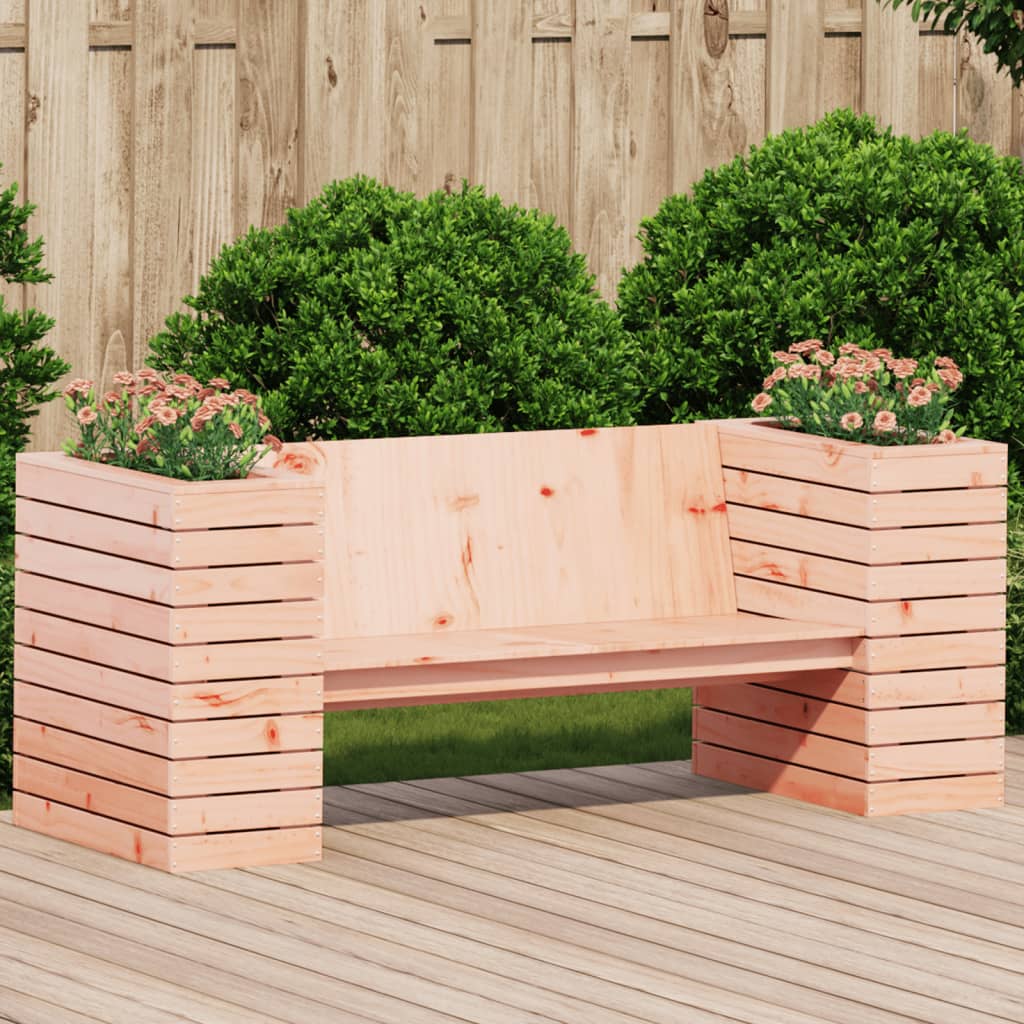 Bankje Met Plantenbakken 167,5X60X65 Cm Massief Douglashout Natuurlijk douglashout