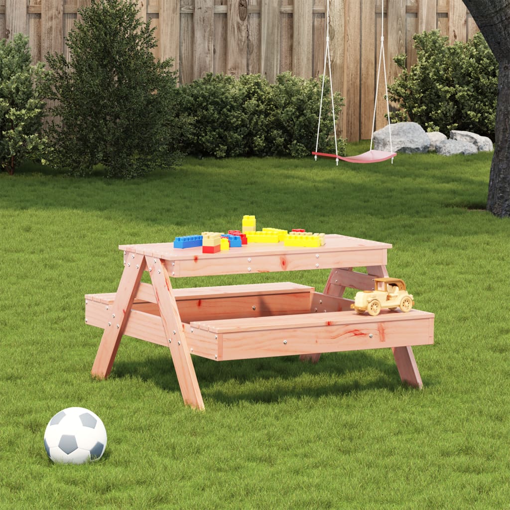 Picknicktafel voor kinderen 88x97x52 cm massief douglashout