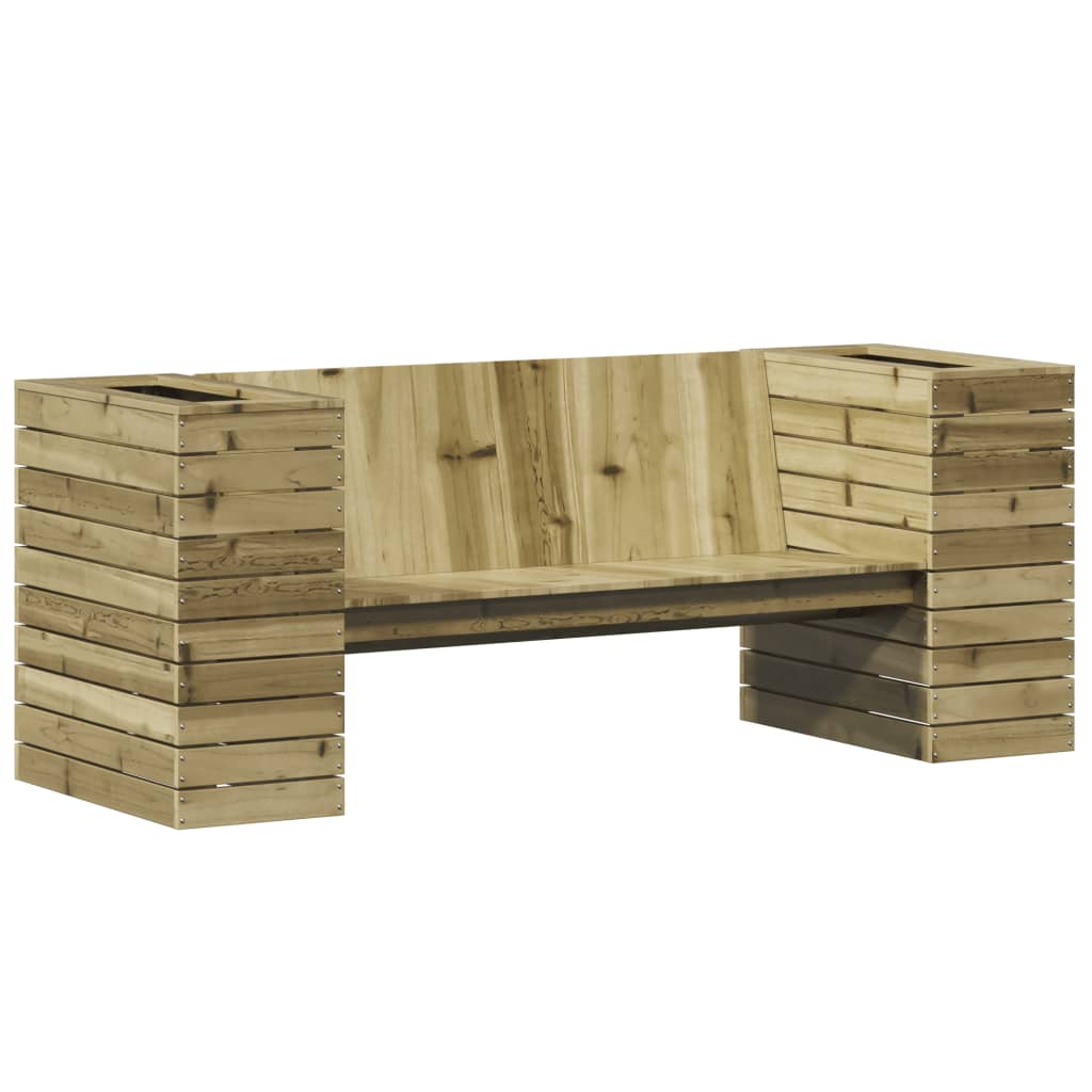 Bankje Met Plantenbakken 167,5X60X65 Cm Grenenhout Naturel geïmpregneerd