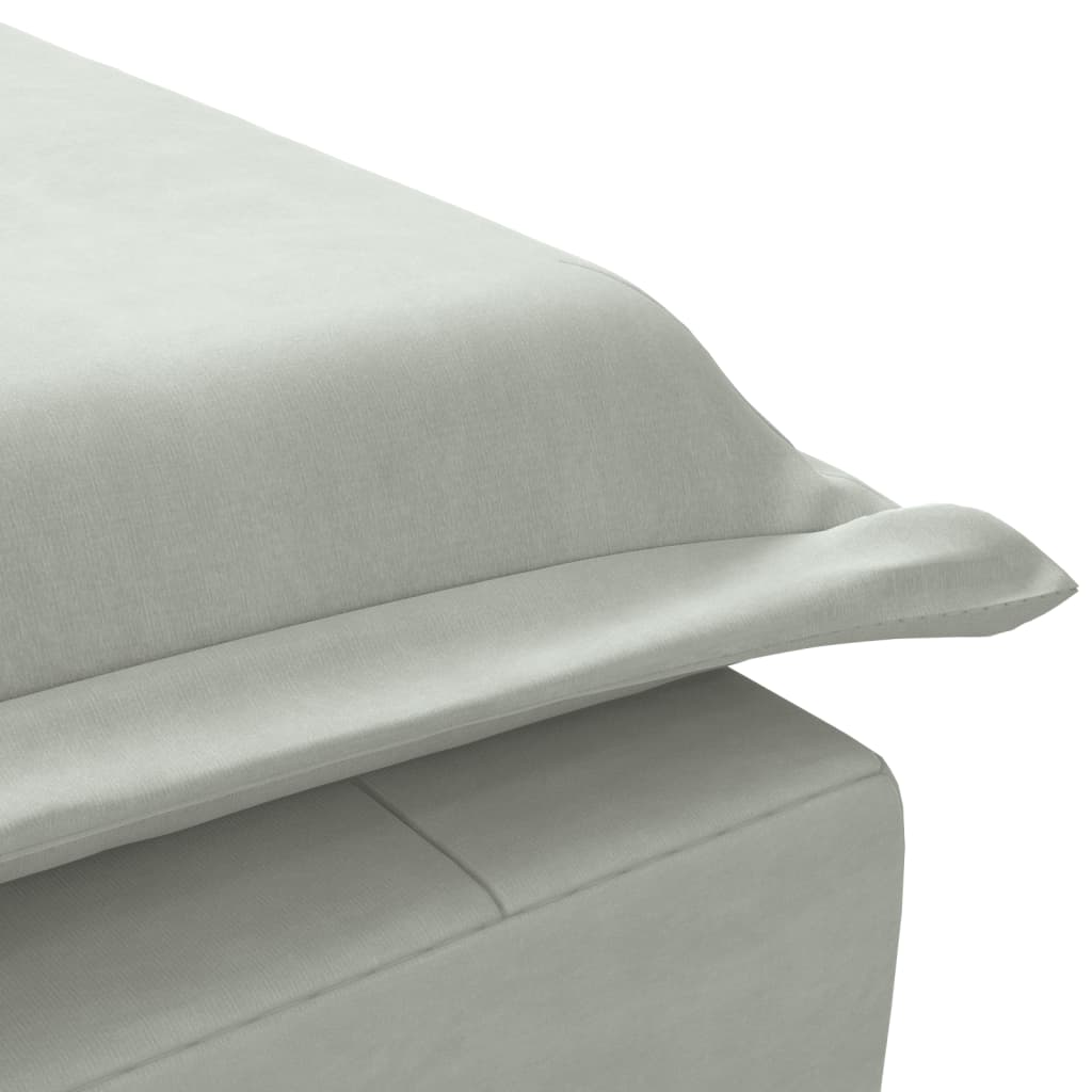 Massage chaise longue met bolster fluweel lichtgrijs