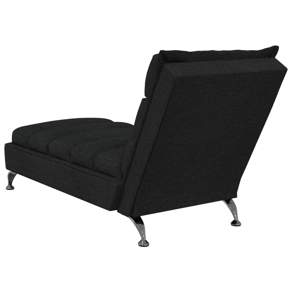 Chaise Longue Met Kussens Stof 1 Zwart