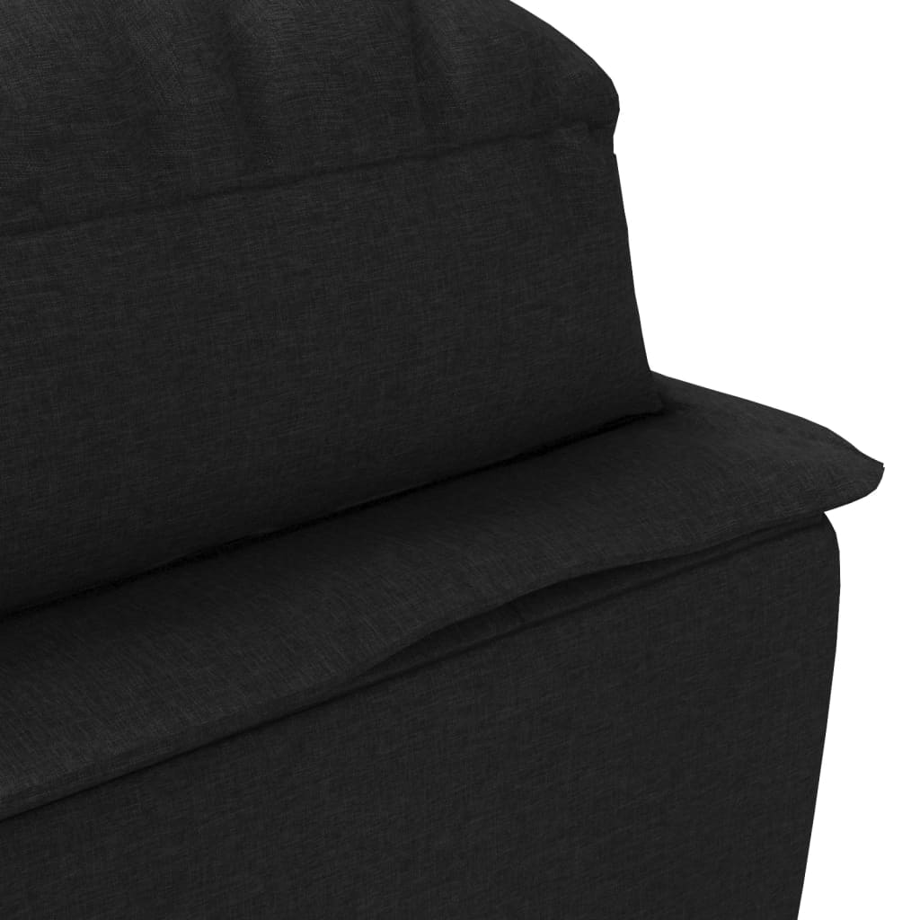 Chaise Longue Met Kussens Stof 1 Zwart