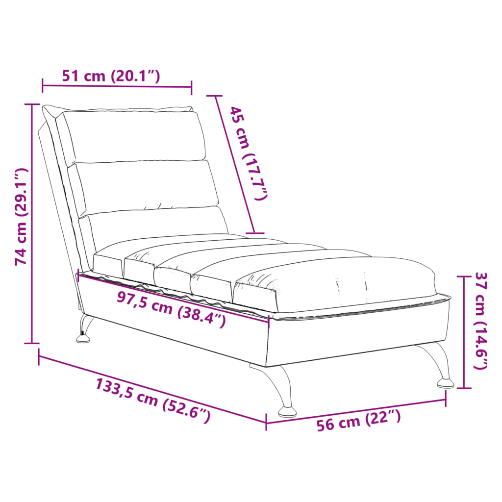 Chaise Longue Met Kussens Stof 1 Zwart