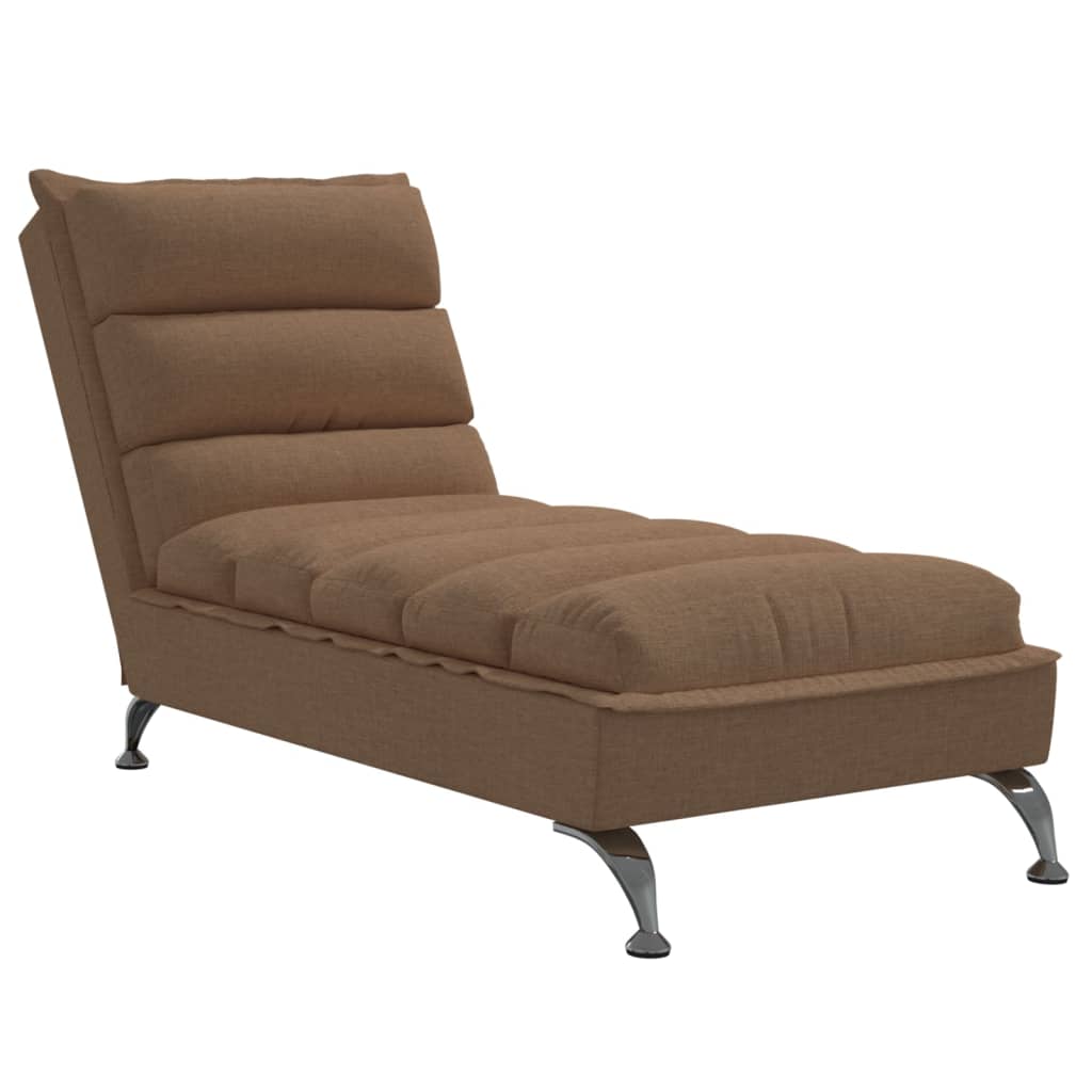 Chaise Longue Met Kussens Stof 1 Bruin