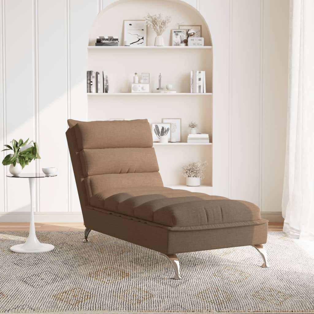 Chaise Longue Met Kussens Stof 1 Bruin