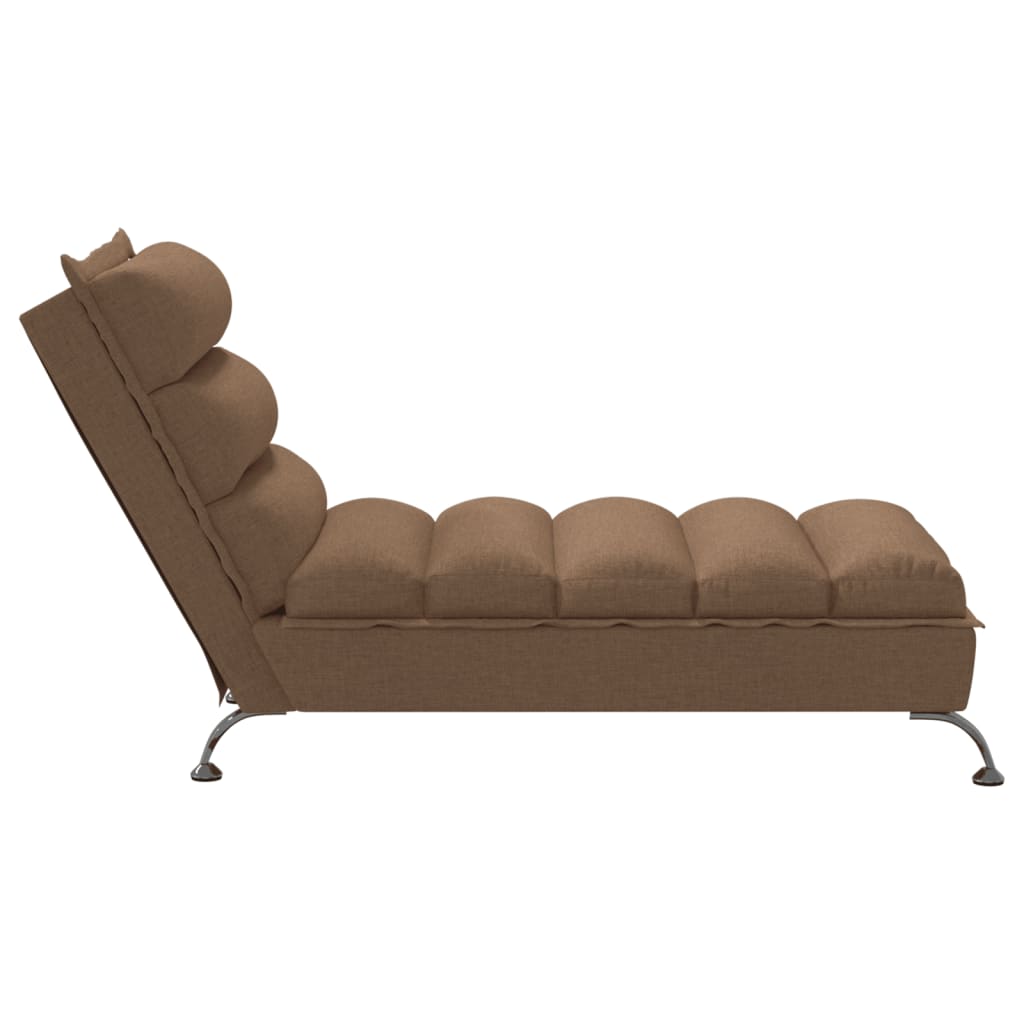 Chaise Longue Met Kussens Stof 1 Bruin